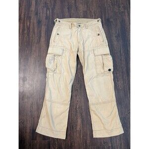 VTG Polo Ralph Lauren Cargo Pants Beige 34x30 Multipocket Utility Military Y2K